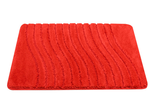 Dywanik Łazienkowy Antypoślizgowy Sara Red Czerwony Fale