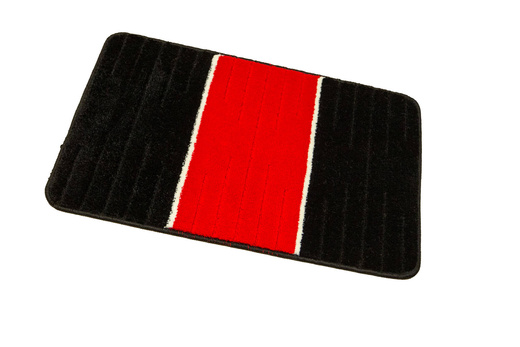 Komplet 2-częściowy Łazienkowy Como Red Czerwony Czarny Pasy