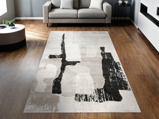 Dywan Kashmir KR204S Vizon/Black Beż Czarny Złoty Tynk