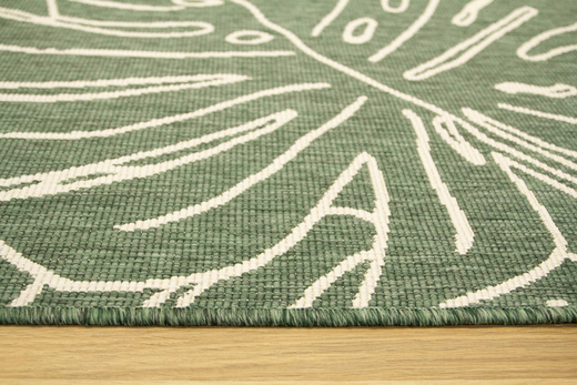 Dywan Dwustronny Sznurkowy Brussels 205625/10510 green w liście monstery Outdoor