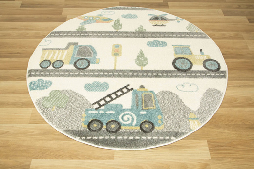 Okrągły Dywan Lima E180A cream/l.grey Uliczki Krem Szary