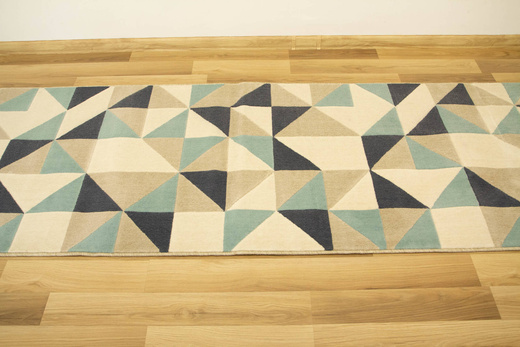 Chodnik Canvas Trójkąty Szary Turkus Granatowy szerokość 80 cm