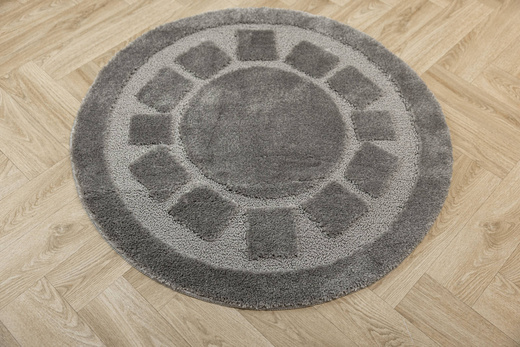 Dywanik Okrągły Łazienkowy Antypoślizgowy Ocean Szary