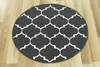 Antypoślizgowy dywan okrągły clover grafitowy kremowy koniczyna marokańska