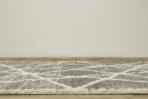 Puszysty Dywan Pulpy Shaggy A522A d.grey/cream Szary Kremowy Trójkąty