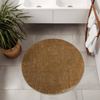 Dywan Okrągły Shaggy Antypoślizgowy Malmo Ciemny Beż