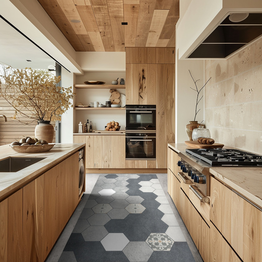 Antypoślizgowy Dywanik Łazienkowy Kuchenny Mata Magic M4 Szary Sześciokąty