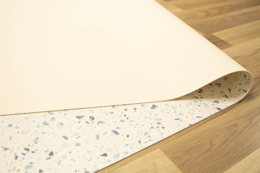 Wykładzina PCV Bingo Maira 576 Lastryko Krem Niebieski szerokość 4 m