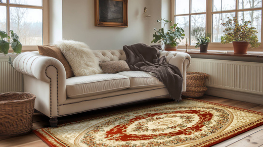 Dywan Super Rose 1898A red/cream Ornament Kwiatowy