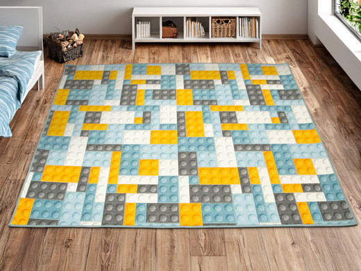 Wykładzina Dziecięca Klocki Orange szerokość 2 m