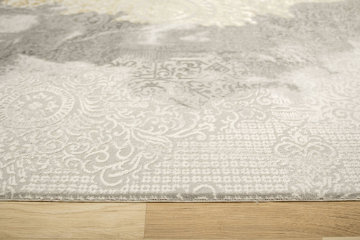 Dywan Galeria GL080G grey/grey Szary Złoty Rozeta