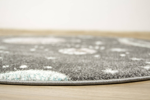 Okrągły Dywan Lima C288A d.grey/l.grey Szary Kremowy Planety Gwiazdy Kosmos