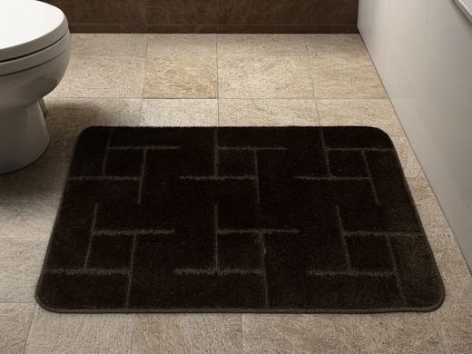 Dywanik Łazienkowy Teramo Wenge Brąz Kwadraty