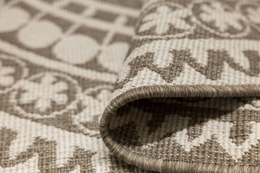 Okrągły Dwustronny Dywan Sznurkowy Brussels 205626/10610 linen Beż Krem Rozeta Outdoor