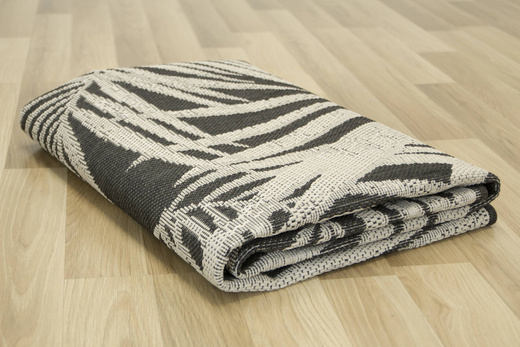 Dywan Sznurkowy Lejda 12506/591 Antracyt Beż Liście Palmy