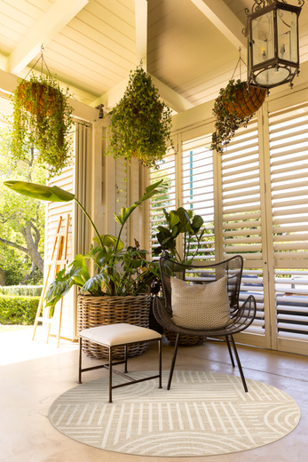 Okrągły Dywan Sznurkowy Haga 03606E cream/vizon Krem Beż Geometria Outdoor