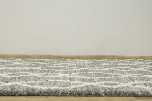 Puszysty Dywan Pulpy Shaggy A574A d.grey/cream Szary Kremowy Zygzaki Etno