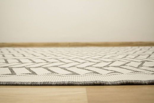 Dywan Dwustronny Sznurkowy Brussels 205855/10010 Silver Szary Krem Cegiełki Jodełka Outdoor