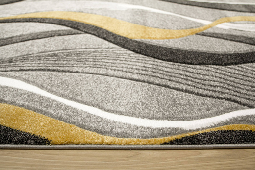 Dywan Amelia B178B grey/d.yellow Szary Żółty Wstęgi Fale