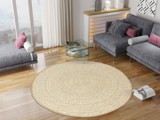 Okrągły Dwustronny Dywan Sznurkowy Brussels 205580/10610 linen Outdoor