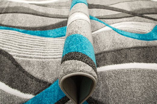 Dywan Amelia B178B grey/turquoise Szary Turkusowy Wstęgi Fale