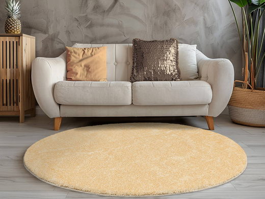 Dywan Okrągły Shaggy Antypoślizgowy Malmo Beż