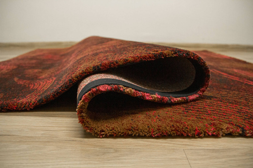 Dywan Lush Luksusowy Konko Burgund Abstrakcja Liście