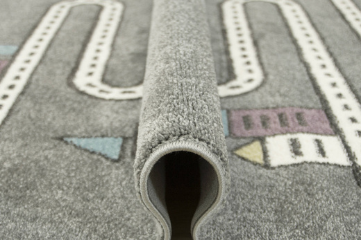 Dywan Dziecięcy Lima C263A l.grey/cream Uliczki Domki Drzewka