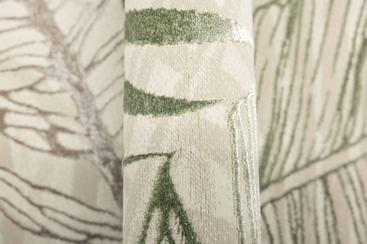 Lśniący Dywan Allora Plus F784A cream/green Beż Krem Zieleń Liście