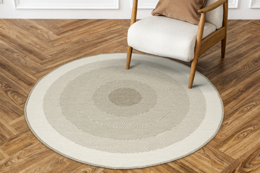 Okrągły Dwustronny Dywan Sznurkowy Brussels 2205195/10610 Linen Beż Krem Koła Outdoor