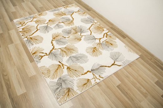 Dywan Elisa PF151 nehir/gold Krem Złoty Listki