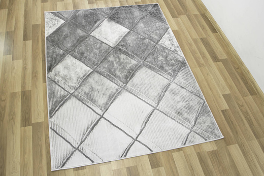 Dywan Felix 9313A m.grey/l.grey Lśniący Szary Krem Romby
