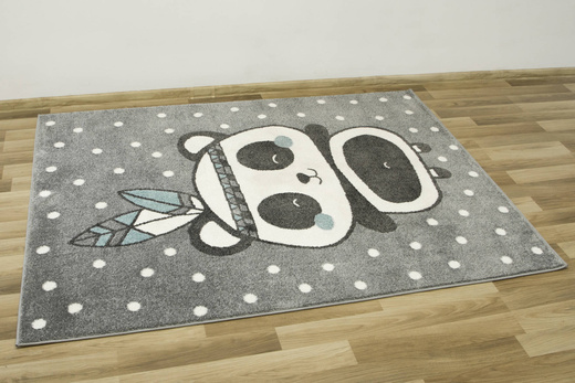 Dywan Dziecięcy Lima 9371A l.grey/blue Szary Turkus Panda Indianin