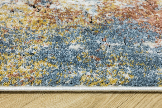 Chodnik 8621A Cream Kremowy Miedziany Niebieski Abstrakcja szerokość 70 cm