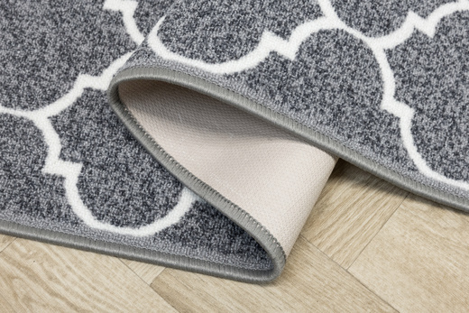 Antypoślizgowy Dywan Jasny Szary Koniczyna Marokańska