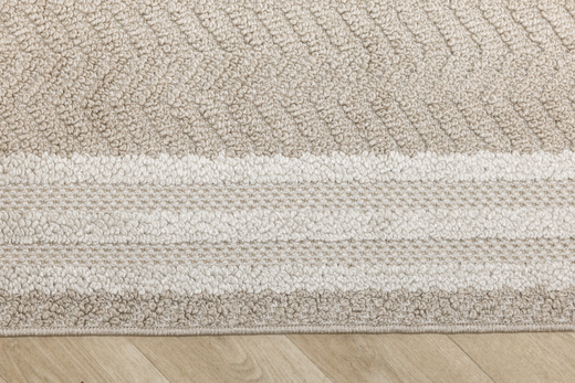 Dywan Milano 090 vizion/beige Beż Krem Ramka Frędzelki