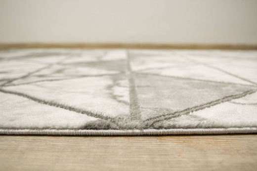 Dywan Felix 9711A white/m.grey Lśniący Marmur Szary Krem Srebrny Romby