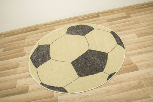 Okrągły Dywan Lima G758A yellow/d.grey Piłka Football Grafit Żółty