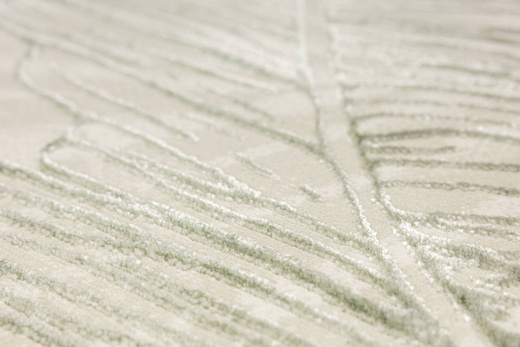 Lśniący Dywan Allora Plus F784A cream/green Beż Krem Zieleń Liście