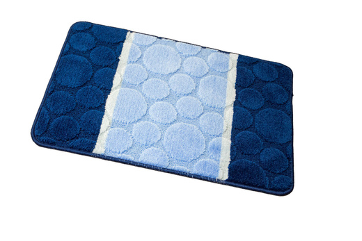 Komplet 3-częściowy Łazienkowy Siena Blue Niebieski Kropki Paski