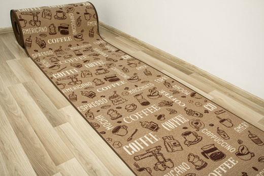 Antypoślizgowy Chodnik Coffee 04 Brąz Beż szerokość 100 cm