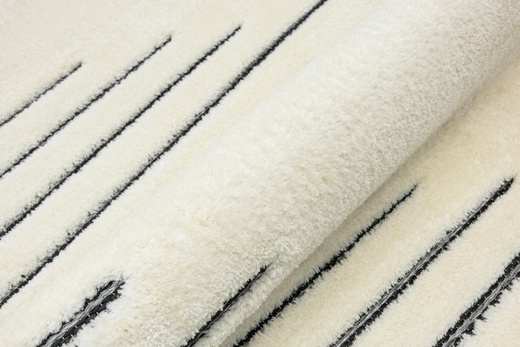 Dywan Shaggy Lula Soft IM43A Black/Bone Romby Krem Czarny Grafit