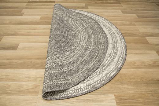 Okrągły Dwustronny Dywan Sznurkowy Brussels 205670/10010 Silver Szary Krem Kółka Outdoor