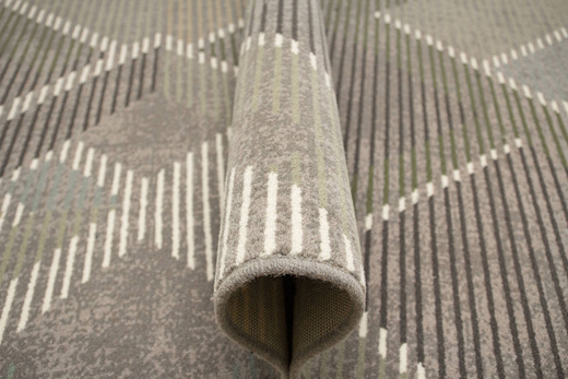 Dywan Wełniany Ballata Elian Shale Szary Zielony Geometria