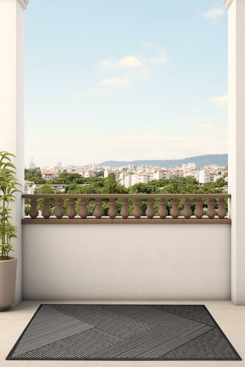 Dywan Dwustronny Sznurkowy Brussels 205942/10120 Night Antracyt Szary Trójkąty Outdoor