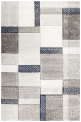 Dywan Kandy N411A l.grey/navy Szary Granatowy Geometria Fryz
