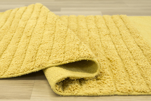 Dywanik Chodniczek Kilim Bawełniany Żółty z Frędzlami