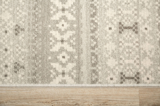 Wełniany Dywan Tempo Natural-F Poncho Jasny Szary Etno