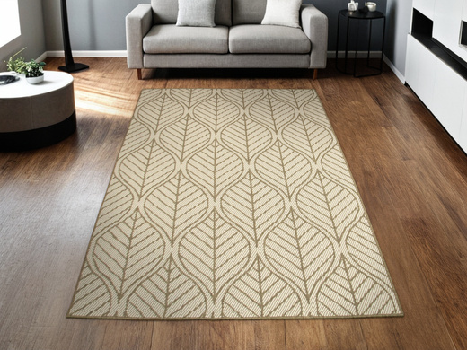 Dywan Dwustronny Sznurkowy Brussels 205647/10610 linen Jasny Beż Krem Listki Outdoor