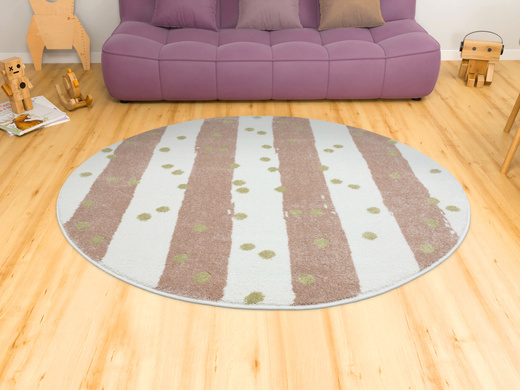 Okrągły Dywan Lima M044A cream/rose Róż Krem Zloty Paski